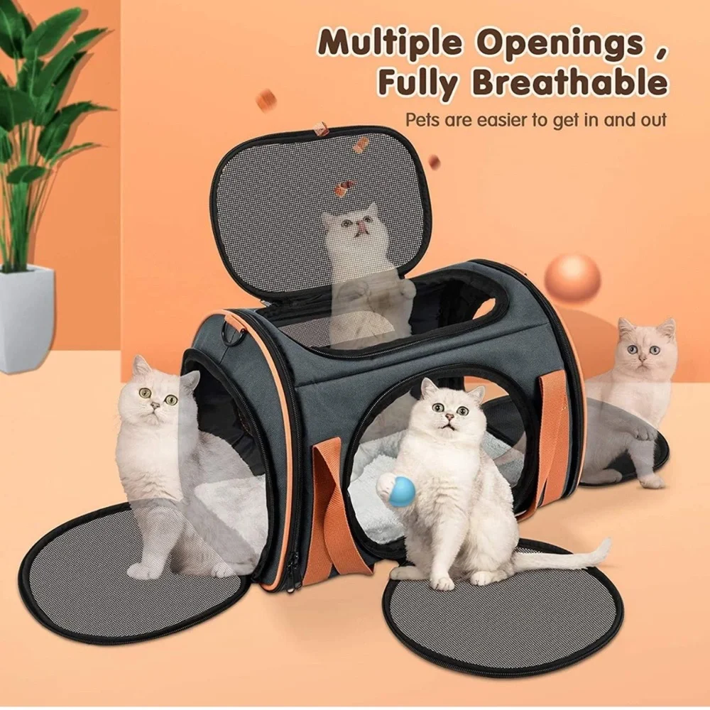 😻OKMEE Cat Carrier TSA Airline Approved with Ventilation